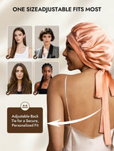 [Coral Pink] SilkSilky  Pure Silk Sleep Cap 005