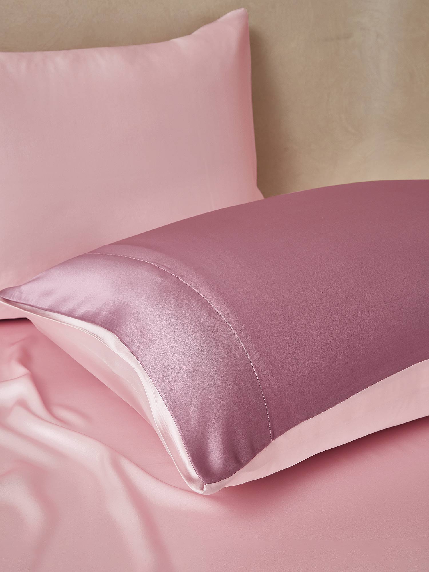 [PaleMauve+LightPink] SilkSilky  19Momme Pure Silk Bedding Set 005,