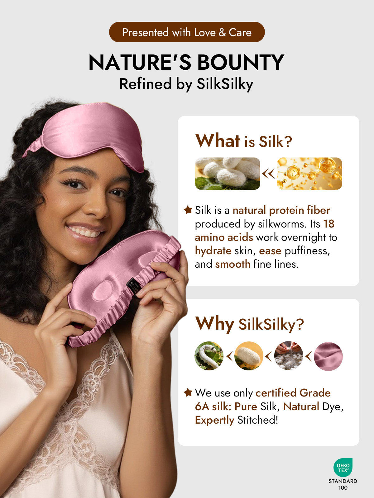 [Pale Mauve] SilkSilky  Pure Silk Eye Mask 006