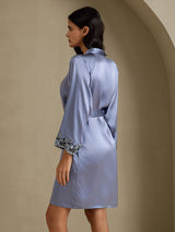 [Steel Blue] SilkSilky  3/4 Sleeve Women's Robe 002