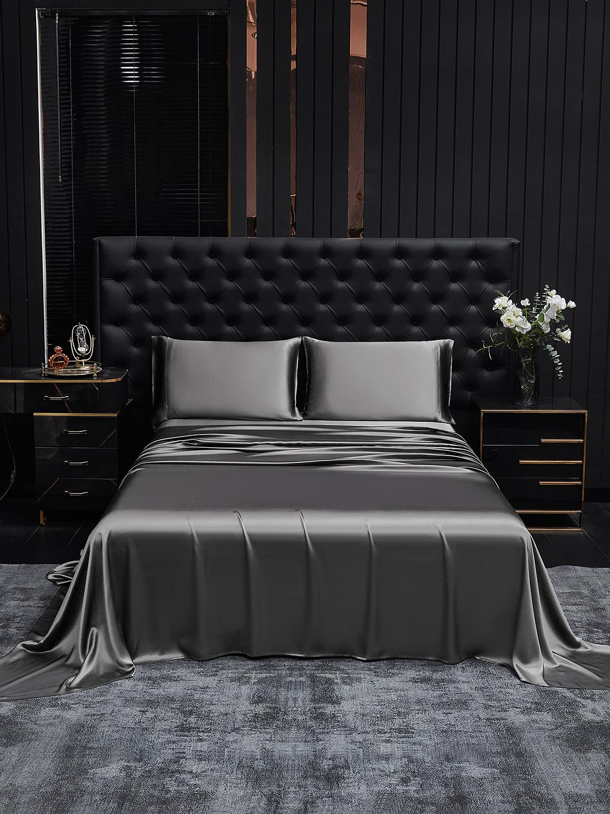 [Dark Gray] SilkSilky  19Momme Bedding Set 002