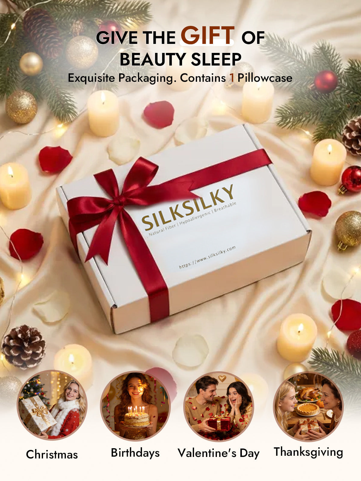 [Wine] SilkSilky  19Momme Pure Silk Pillowcase 007