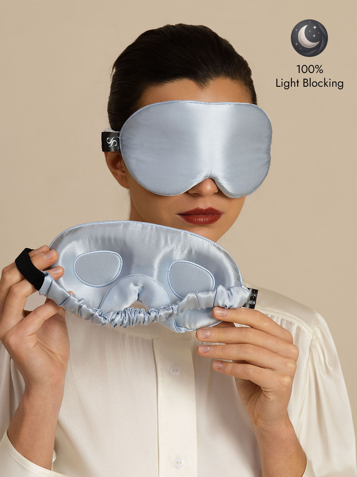 [Light Blue] SilkSilky  22Momme Eye Mask 001