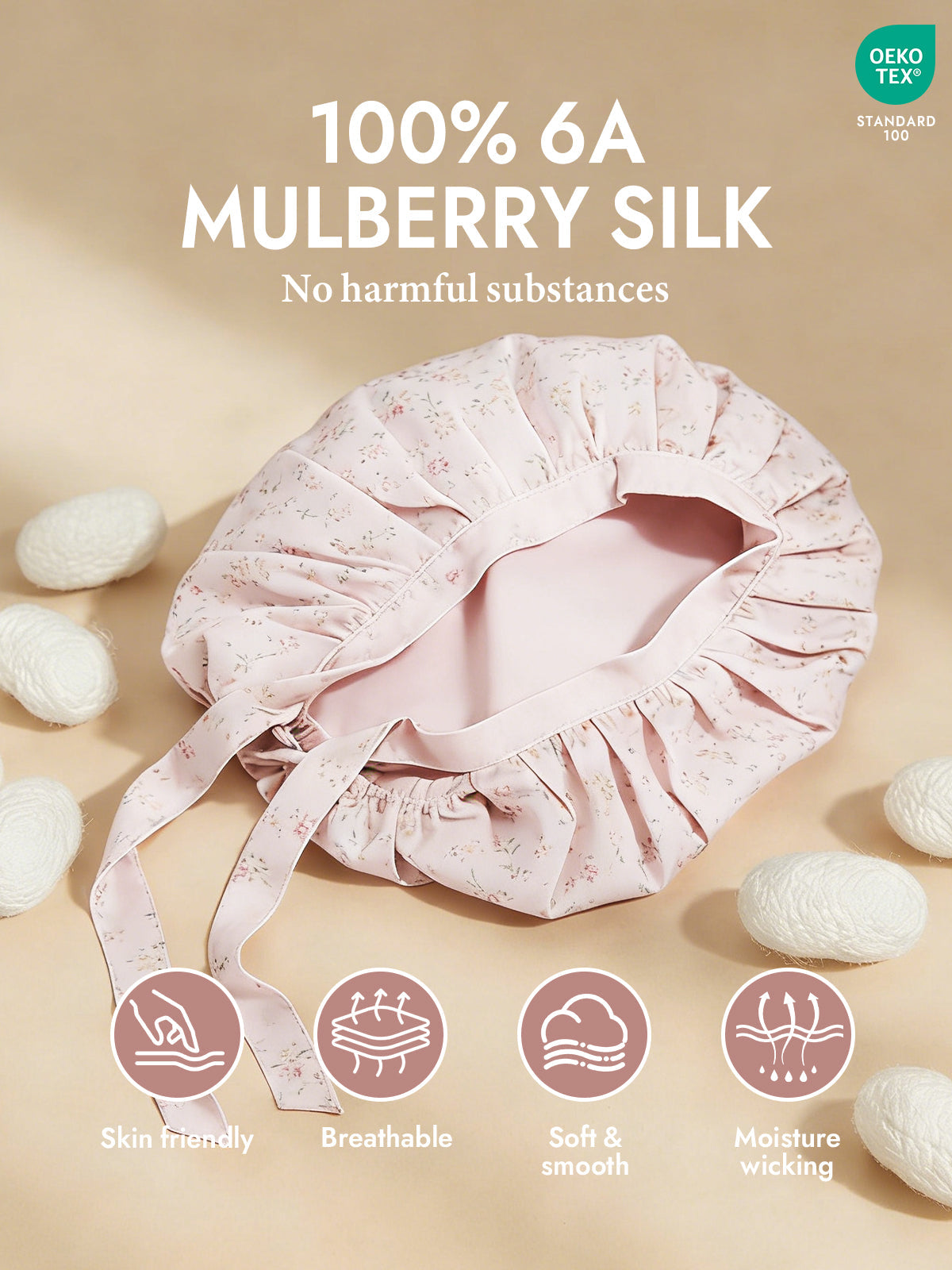 [Multi] SilkSilky  Pure Silk Sleep Cap 002