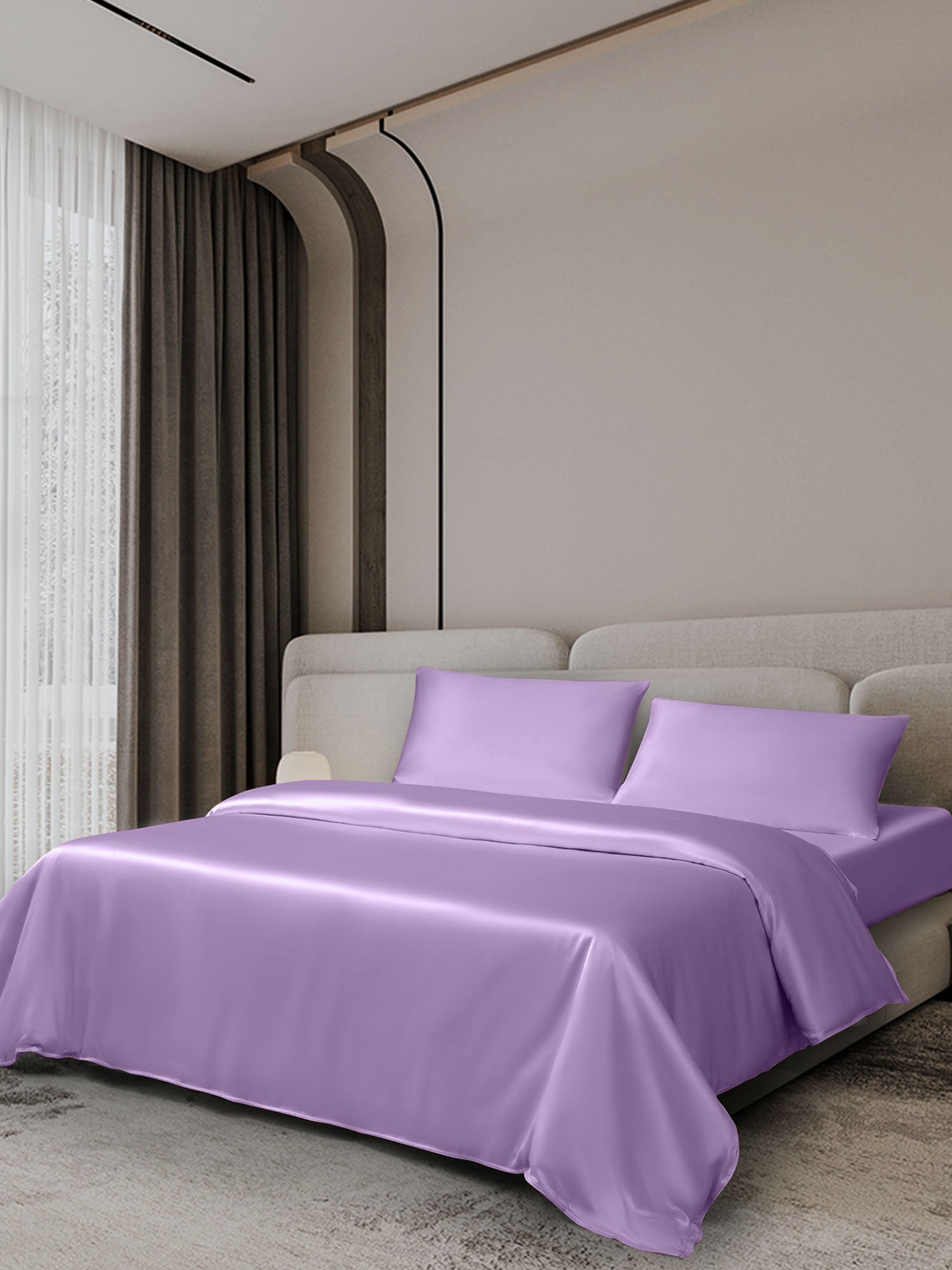 [Lavender] SilkSilky  19Momme Bedding Set 001