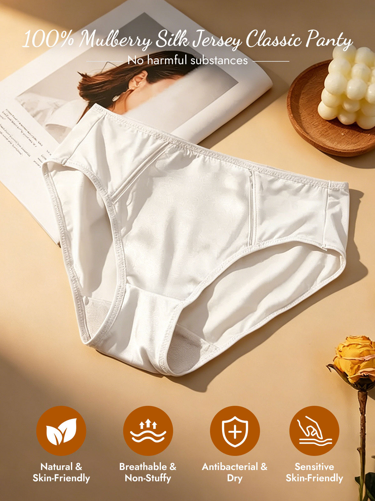 [White] SilkSilky  Silk Jersey Panty 002