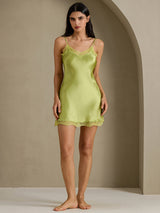 [Mint Green] SilkSilky  Spaghetti Strap Sweetheart Neck Nightgown 009
