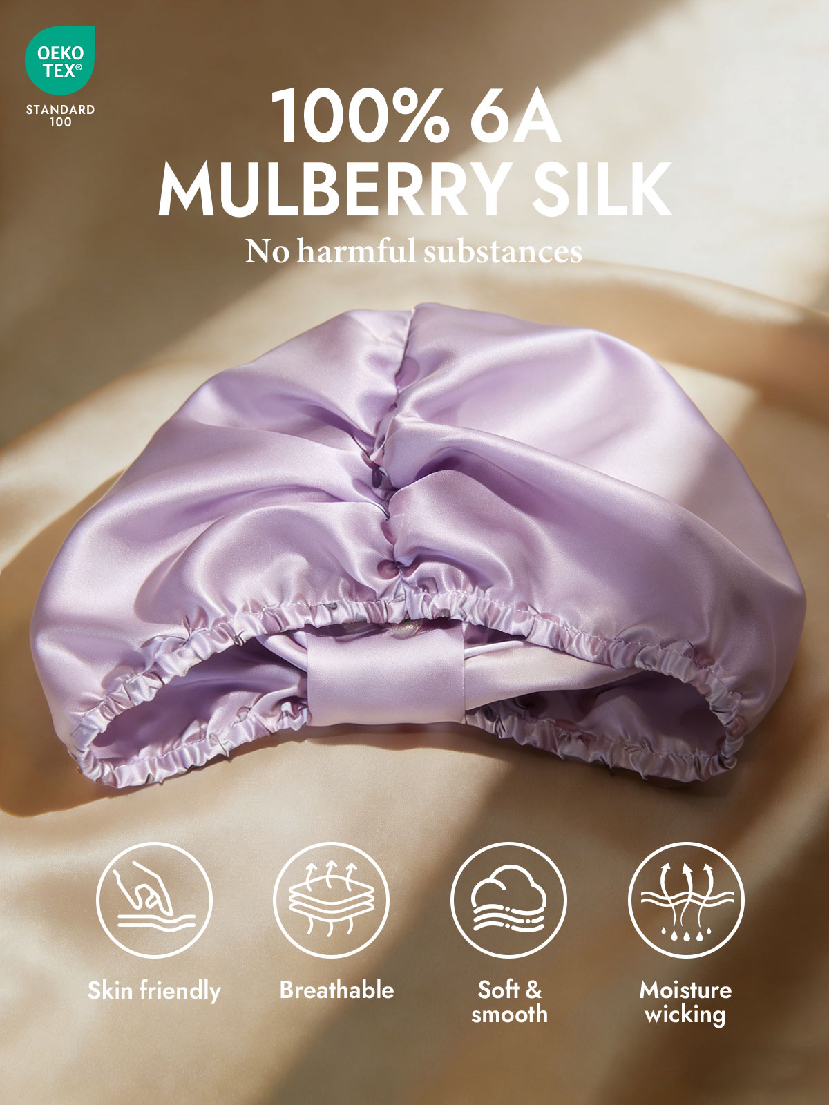 [Lavender] SilkSilky  Sleep Cap 002