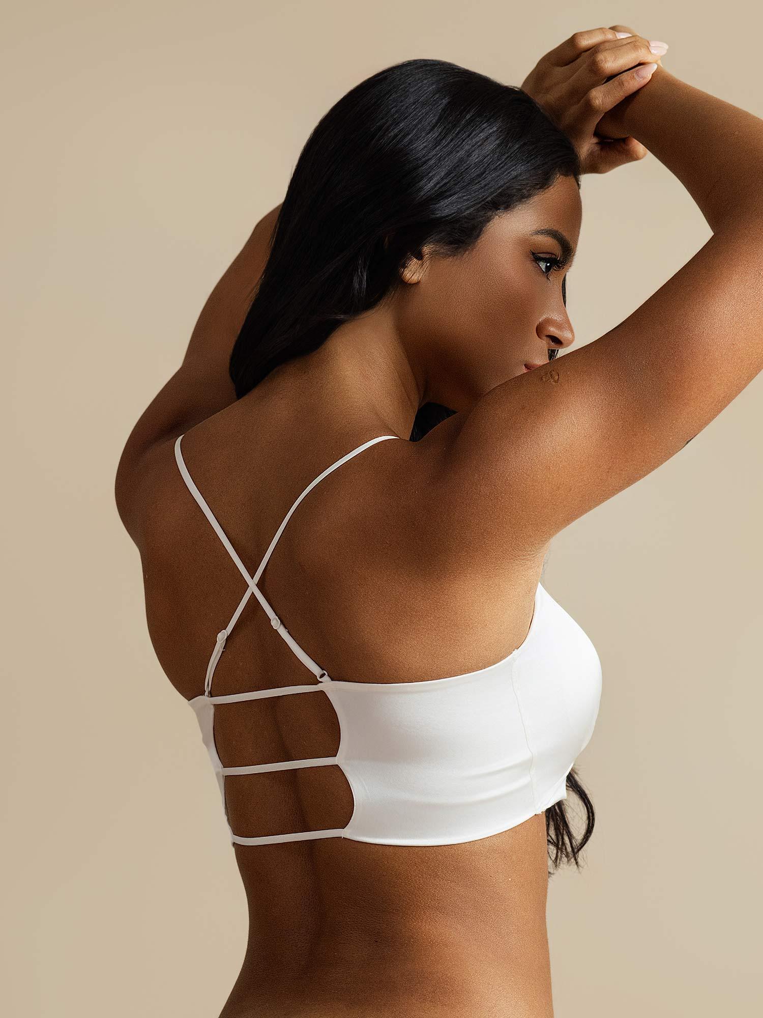 [White] SilkSilky Pure Silk Bra 005