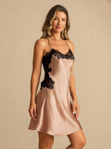 [Tuscany] SilkSilky  Spaghetti Strap V Neck Nightgown 005