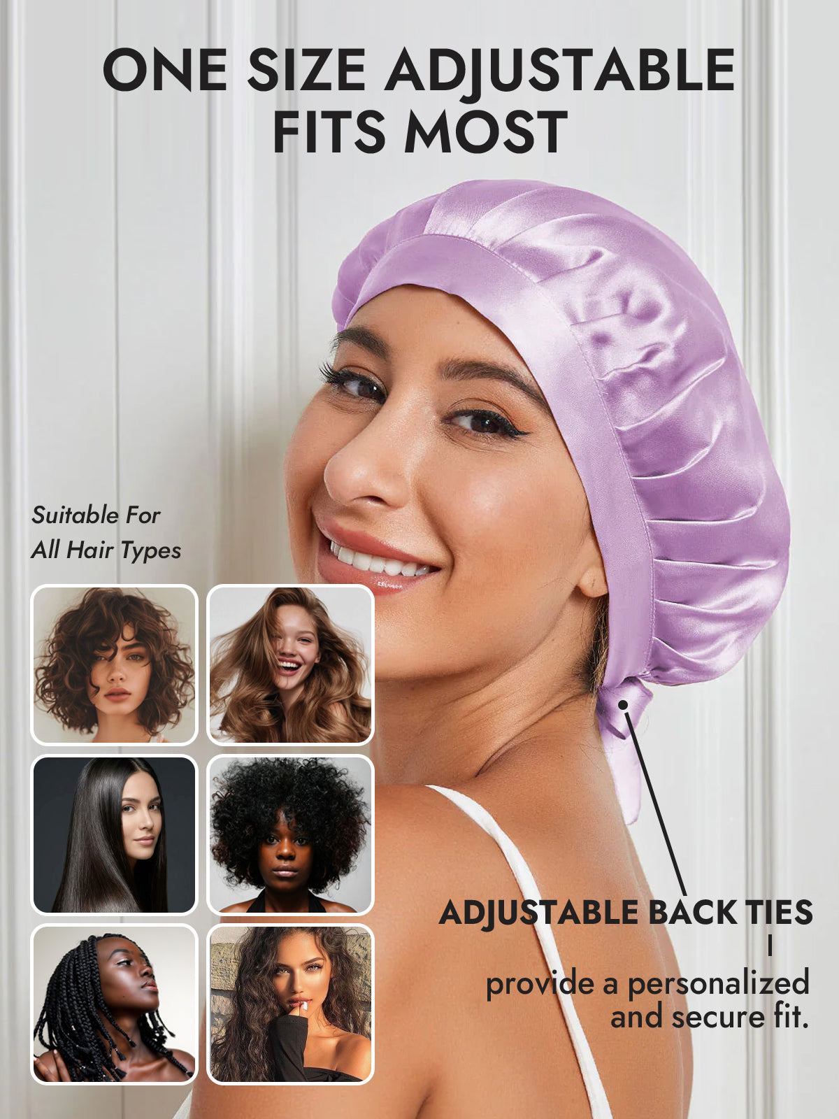 [Lavender] SilkSilky  Pure Silk Sleep Cap 006