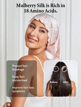 [Pink] SilkSilky  Pure Silk Sleep Cap 003