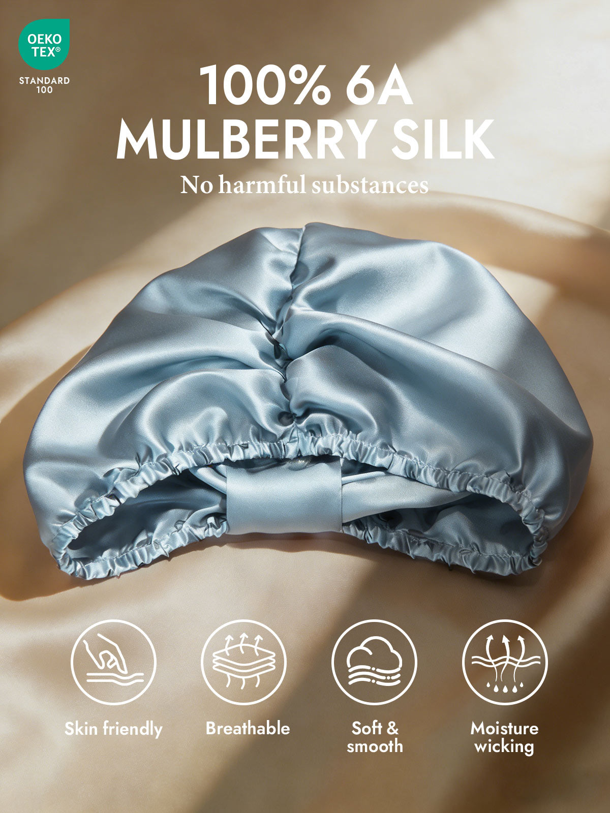 [Light Blue] SilkSilky  Sleep Cap 002