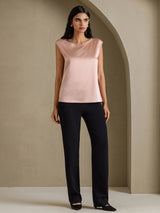 [Tuscany] SilkSilky  Cap Sleeve Round Neck Women's T-Shirt 006