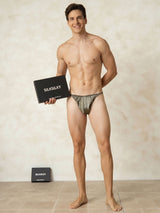 [Olive Green] SilkSilky  Pure Silk Men's Underwear 007