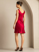 [Wine] SilkSilky  Sleeveless Scoop Neck Nightgown 002