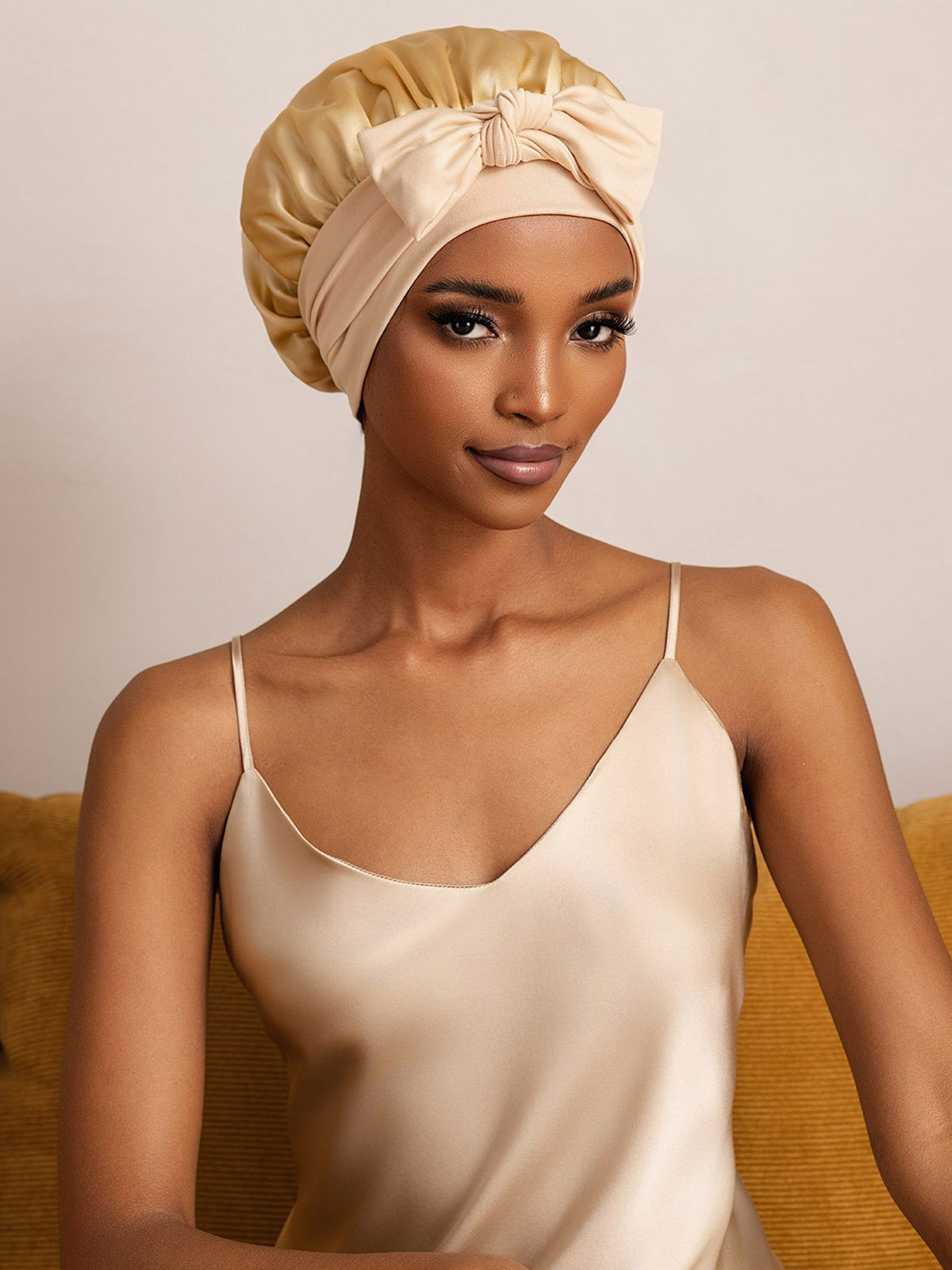 SilkSilky Pure Silk Sleep Cap Champagne 003