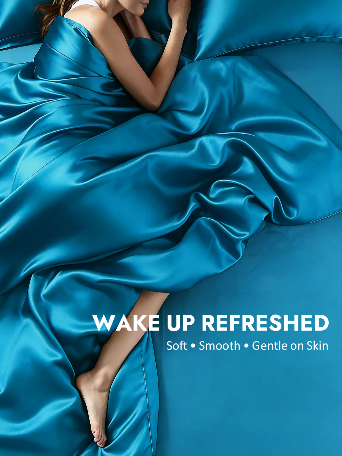 [Teal] SilkSilky  19Momme Silk Bedding Set 004