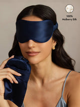 [Dark Blue] SilkSilky  Pure Silk Eye Mask 001