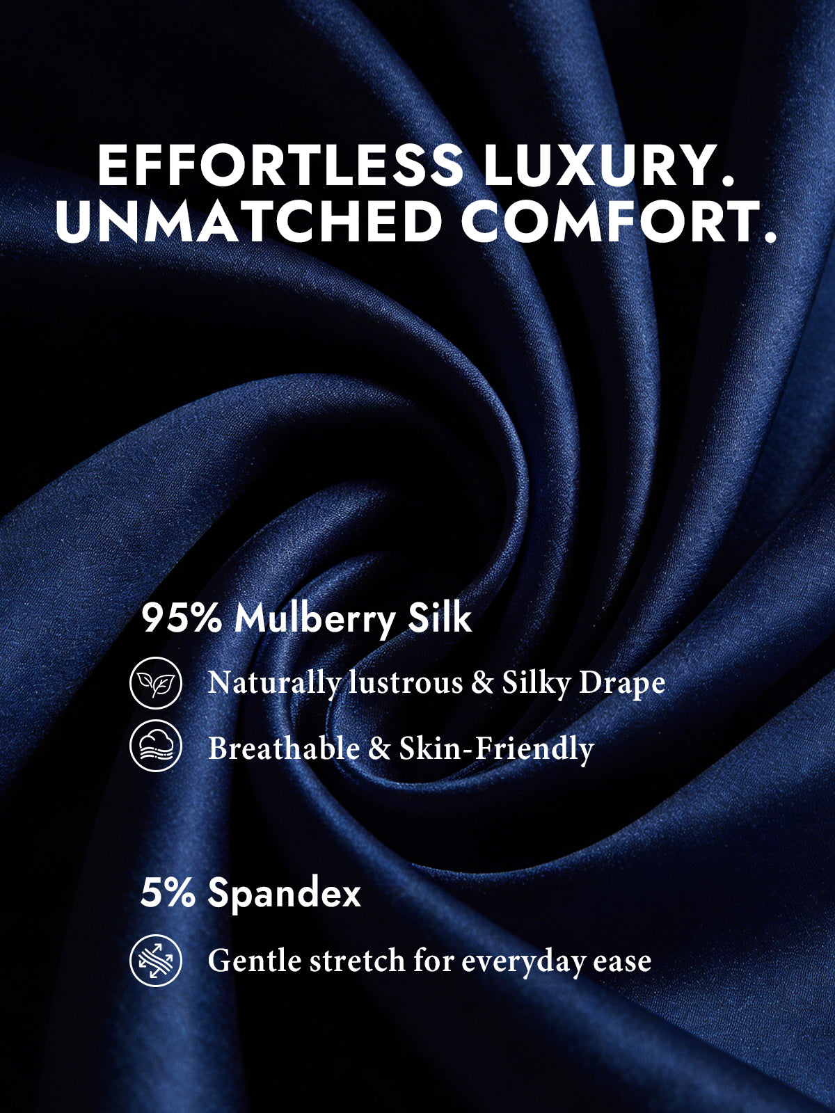 [Dark Blue] SilkSilky  Silk Long Sleeve Lapel Collar Women's Shirt 003