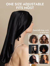 [Black] SilkSilky  Pure Silk Sleep Cap 006