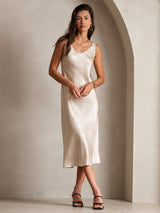 [Beige] SilkSilky  Sleeveless Dress 004