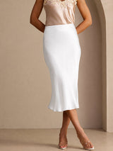 [White] SilkSilky  Skirt 003