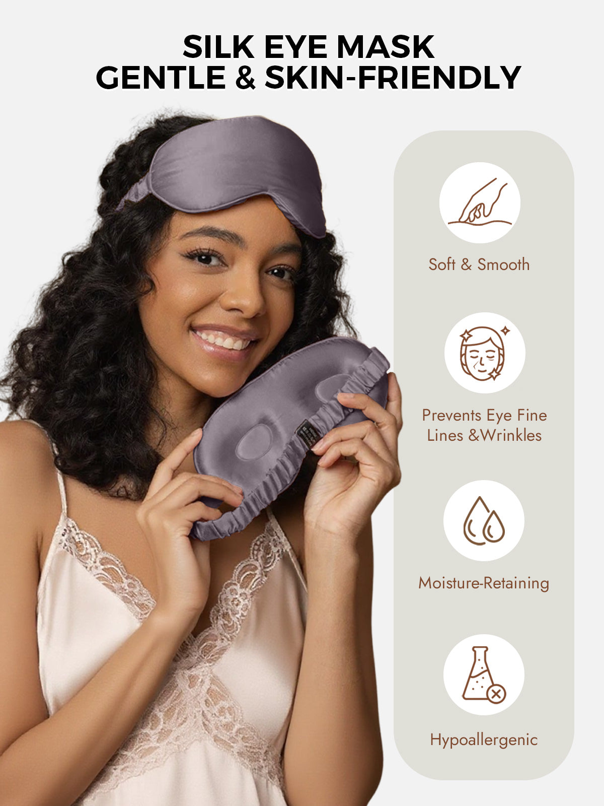 [Dark Gray] SilkSilky  Pure Silk Eye Mask 003