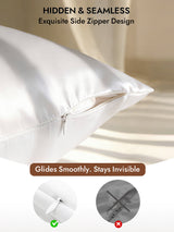 [White] SilkSilky  30Momme Pillowcase 006