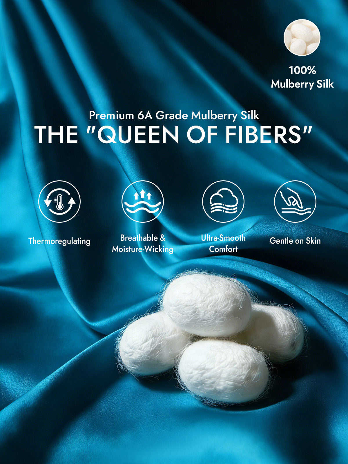 [Teal] SilkSilky  19Momme Silk Bedding Set 002