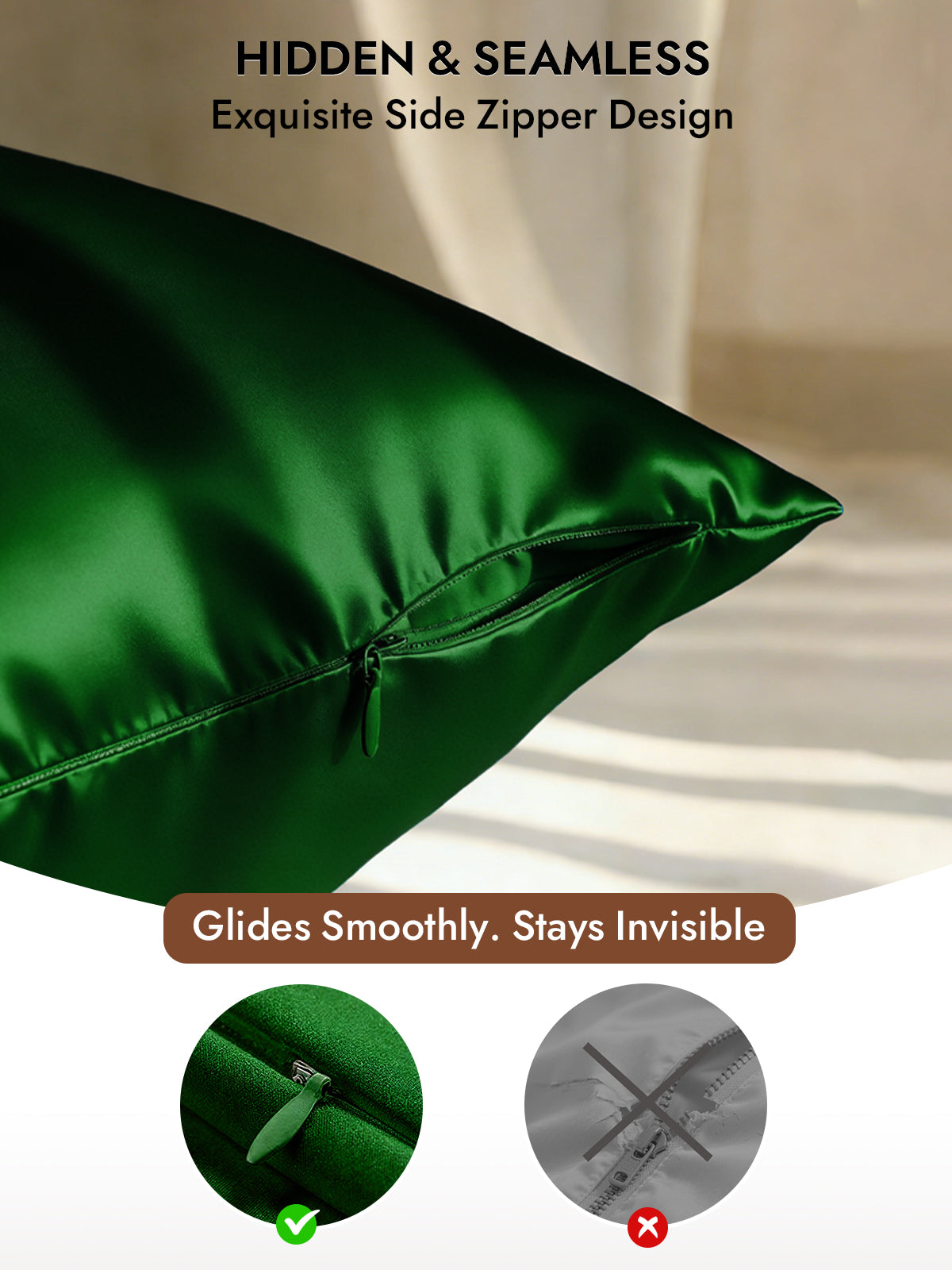 [Dark Green] SilkSilky  30Momme Pure Silk Pillowcase 006
