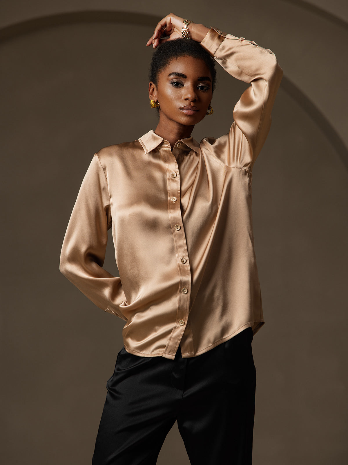 SilkSilky-US-19Momme-Silk-Blend-Long-Sleeve-Collar-Women's-Shirt-Champagne-001