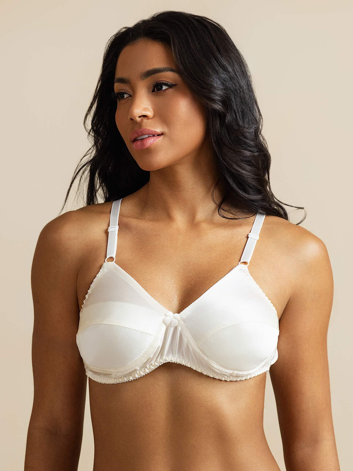 [White] SilkSilky  Pure Silk Bra 005,