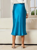 SilkSilky  19Momme Pure Silk Skirt Teal 002