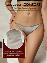 [Gray] SilkSilky  19Momme Stretch Silk Charmeuse Panty 004
