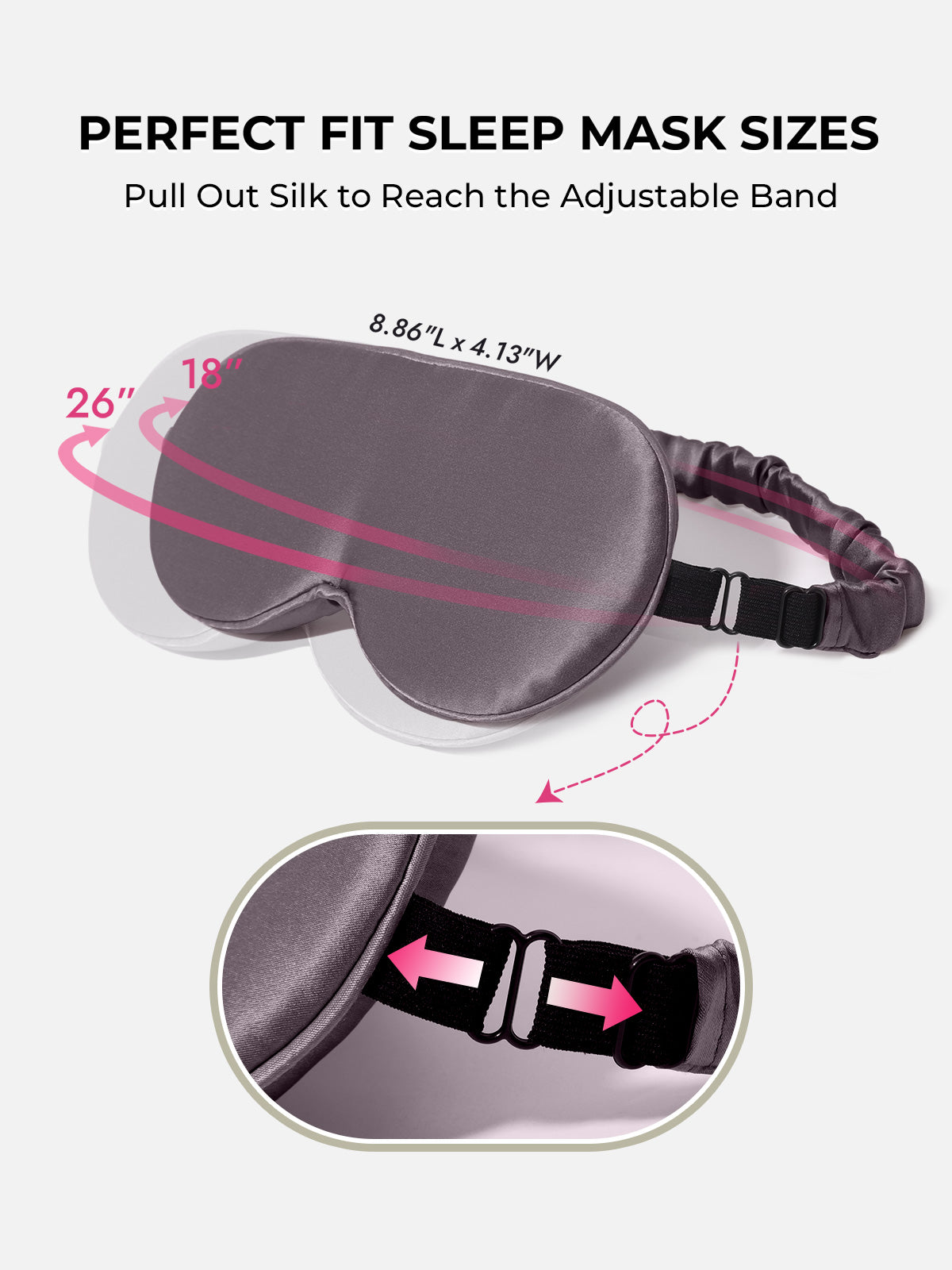 [Dark Gray] SilkSilky  Pure Silk Eye Mask 004