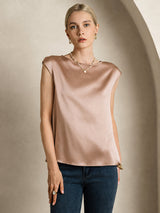 [Tuscany] SilkSilky  Cap Sleeve Round Neck Women's T-Shirt 008