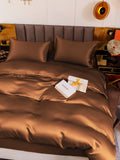 SilkSilky US 19Momme Pure Silk Bedding Set Coffee 005