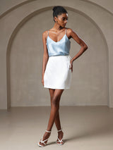 [Grayish Blue] SilkSilky  Spaghetti Strap V Neck Camisole Top 003