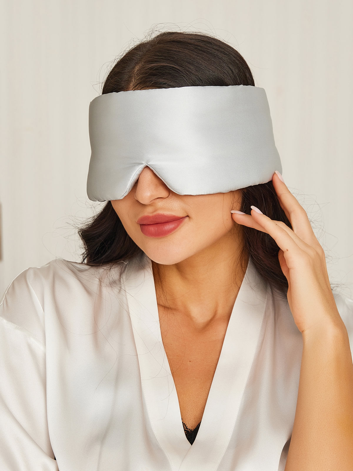 [Silver] SilkSilky  19Momme Pure Silk Eye Mask 001