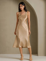 [Champagne Gold] SilkSilky  Sleeveless Dress 006