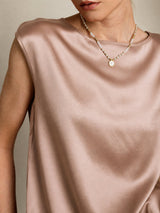 [Tuscany] SilkSilky  Cap Sleeve Round Neck Women's T-Shirt 005
