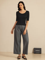 [Black] SilkSilky  Half Sleeve Women's T-Shirt 007