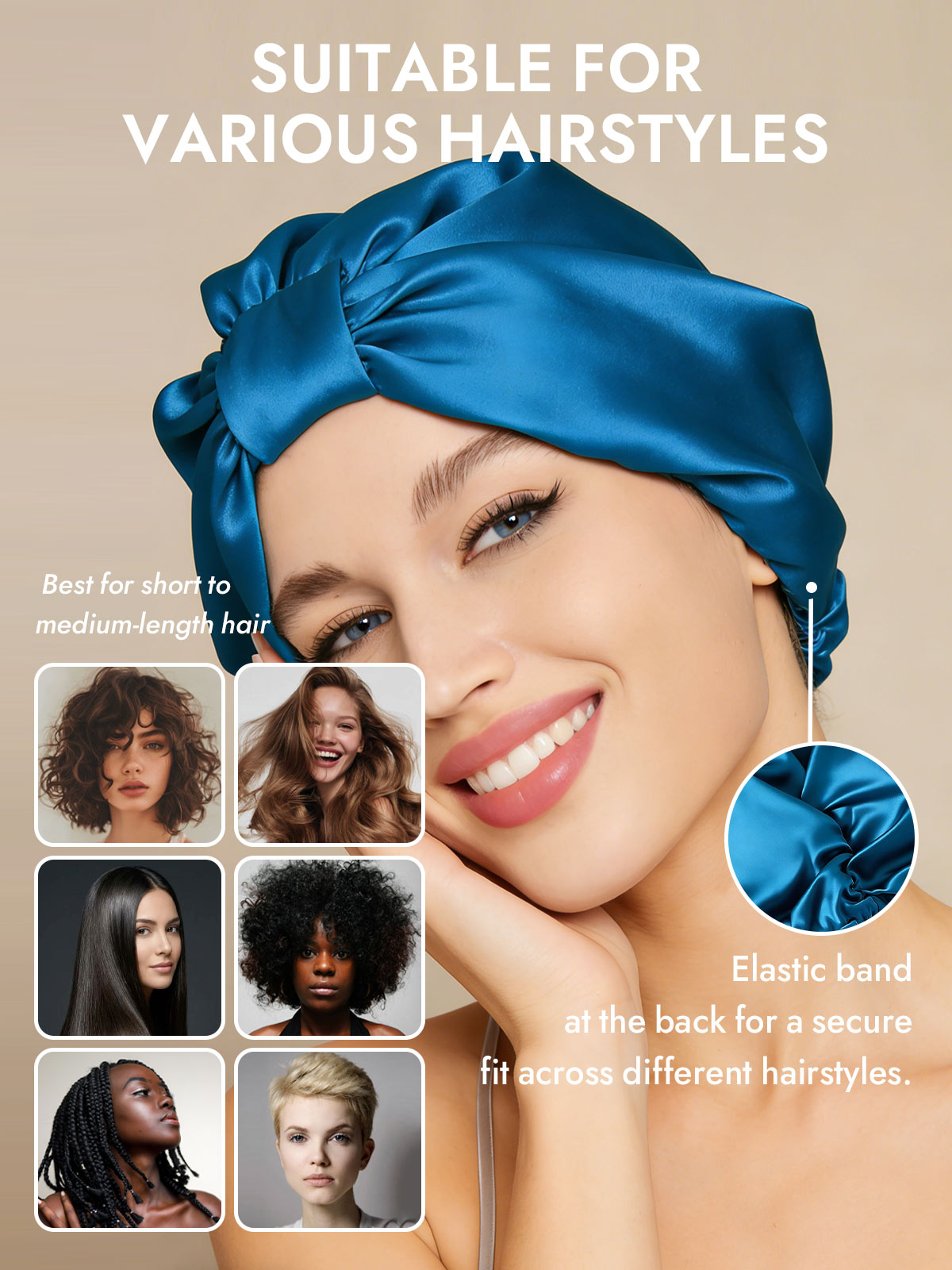 [Teal] SilkSilky  Sleep Cap 005