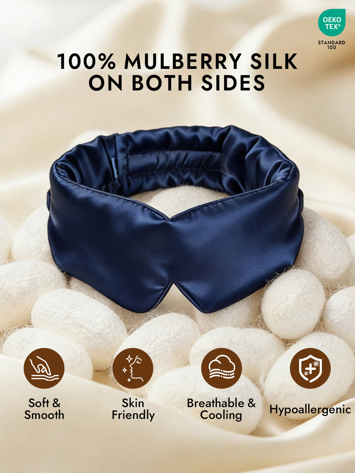 [Dark Blue] SilkSilky  19Momme Pure Silk Eye Mask 002