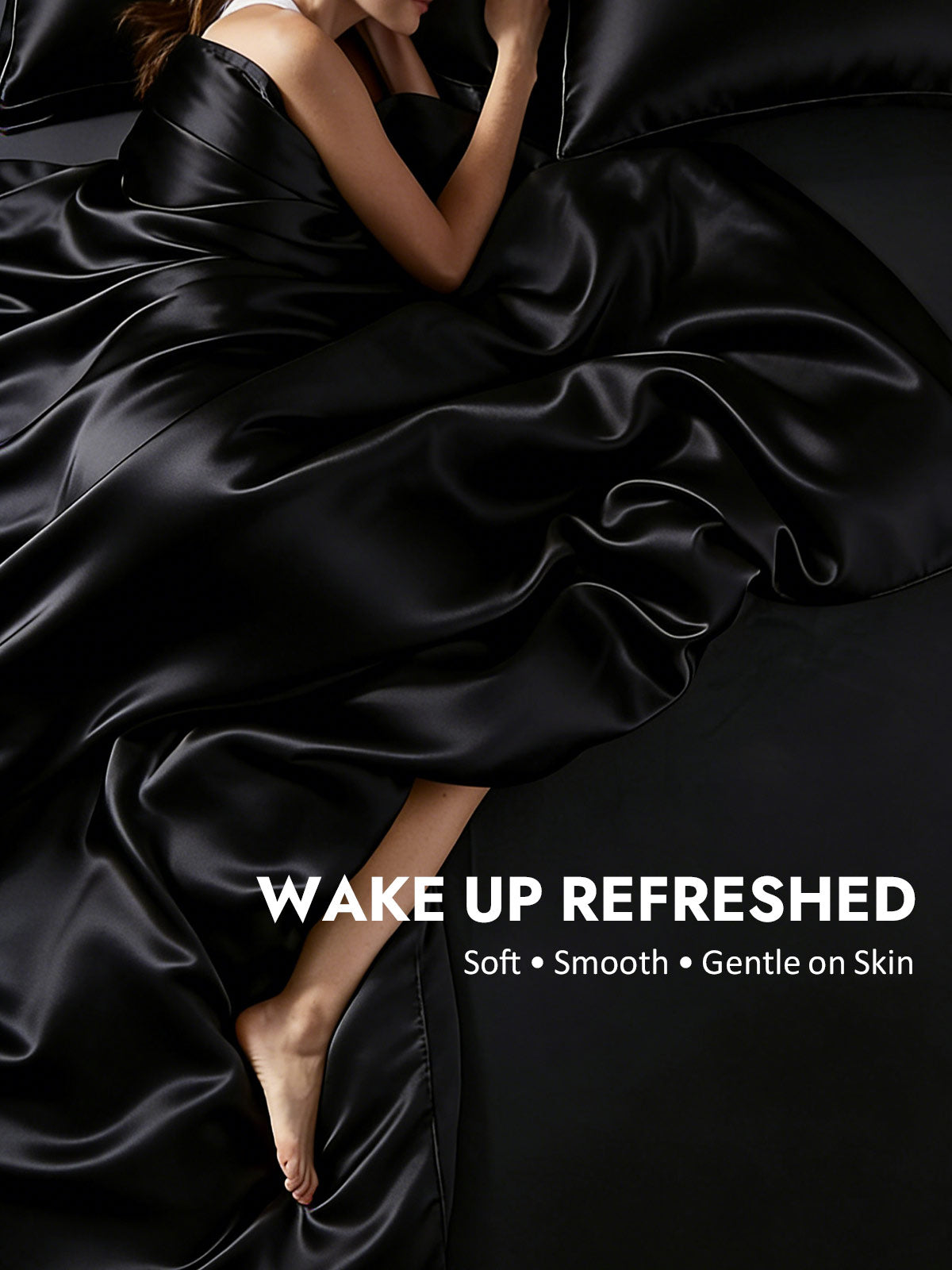 [Black] SilkSilky  19Momme Silk Bedding Set 004