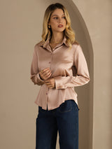 [Tuscany] SilkSilky  Long Sleeve Lapel Collar Women's Shirts 004