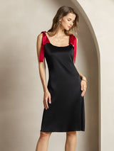 [Black] SilkSilky  Sleeveless Square Neck Dress 005