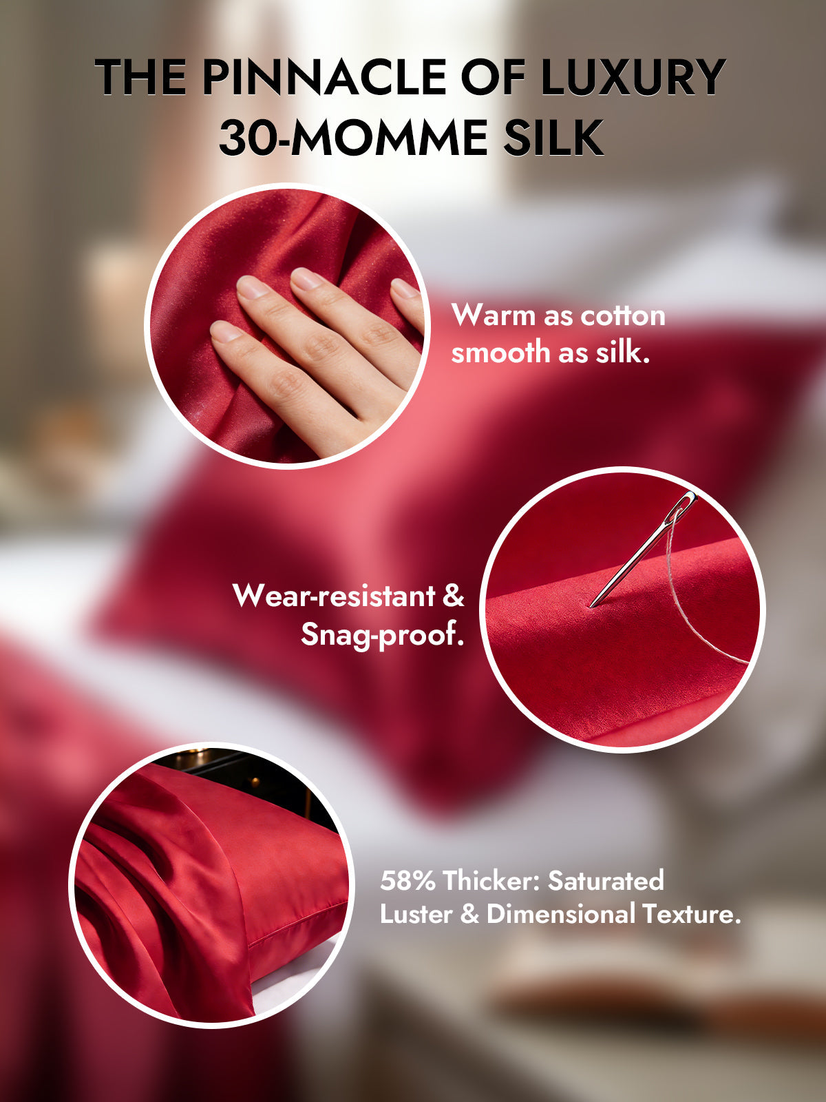 [Wine] SilkSilky  30Momme Pure Silk Pillowcase 002