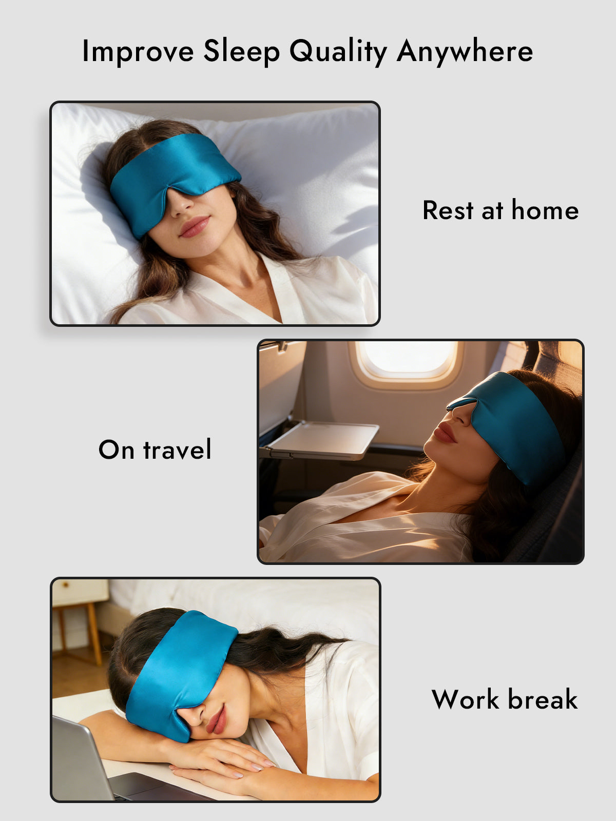 [Teal] SilkSilky  19Momme Pure Silk Eye Mask 006